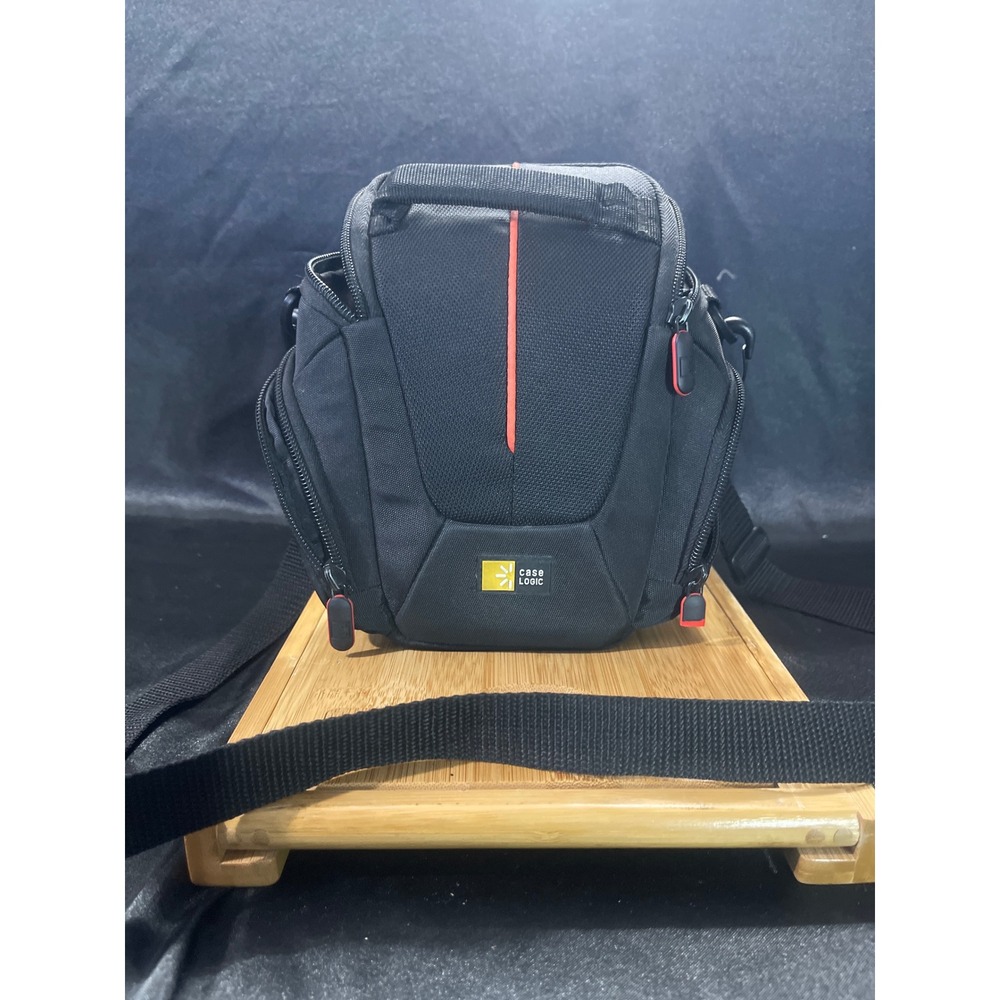 Case Logic SLR Camera Holster‎ Bag Black Red Nylon Padded Shoulder Strap Case